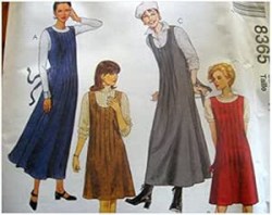 8365 McCalls Sleeveless Jumpers Lengths Back Ties or Not Pattern 6-10  or 8-12 choice Uncut